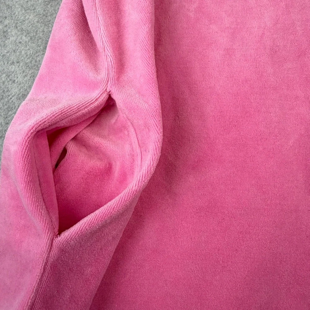 SSYS The Label Pink Velour Zip Cover Up Dress Robe Barbiecore Y2K Resort XL